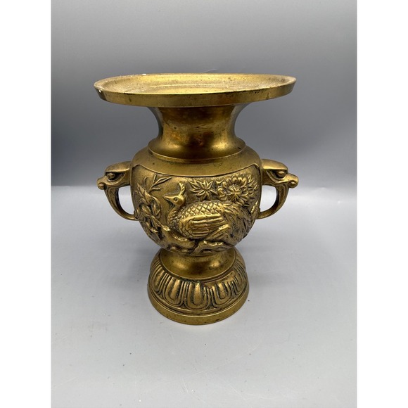 Japanese Buddhist Altar Fitting Flower Vase Vtg Flower Stand Brass Hanatate Kabi